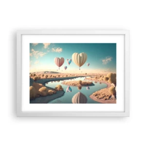 Poster in einem weißen Rahmen - Dank Liebe steigt man auf - 40x30 cm