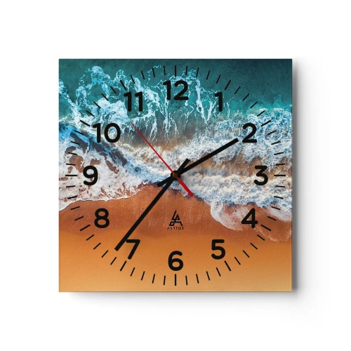 Wanduhr - Glasuhr - Immer Hand in Hand - 40x40 cm