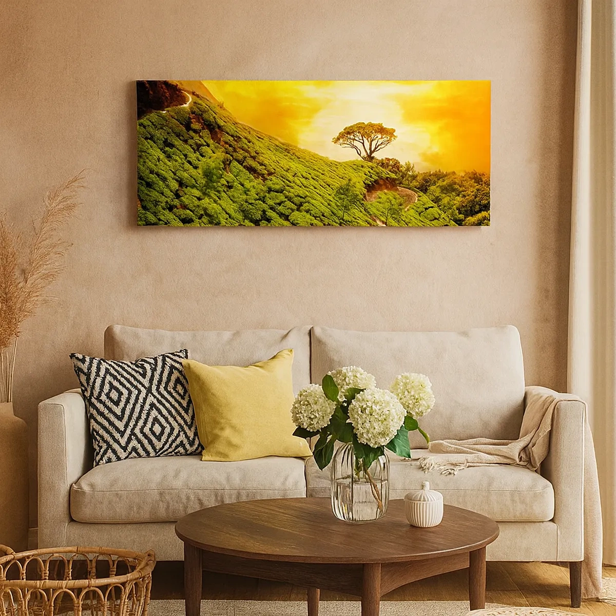 Bild auf Leinwand - Leinwandbild - Ein gewundener Weg, ein grüner Hang - 30x30 cm