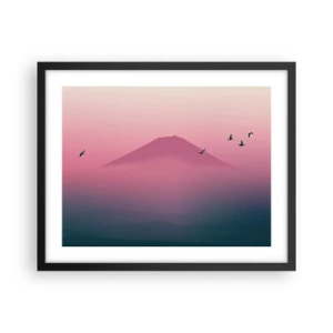 Poster in einem schwarzem Rahmen - Wanderer über den Wolken - 50x40 cm