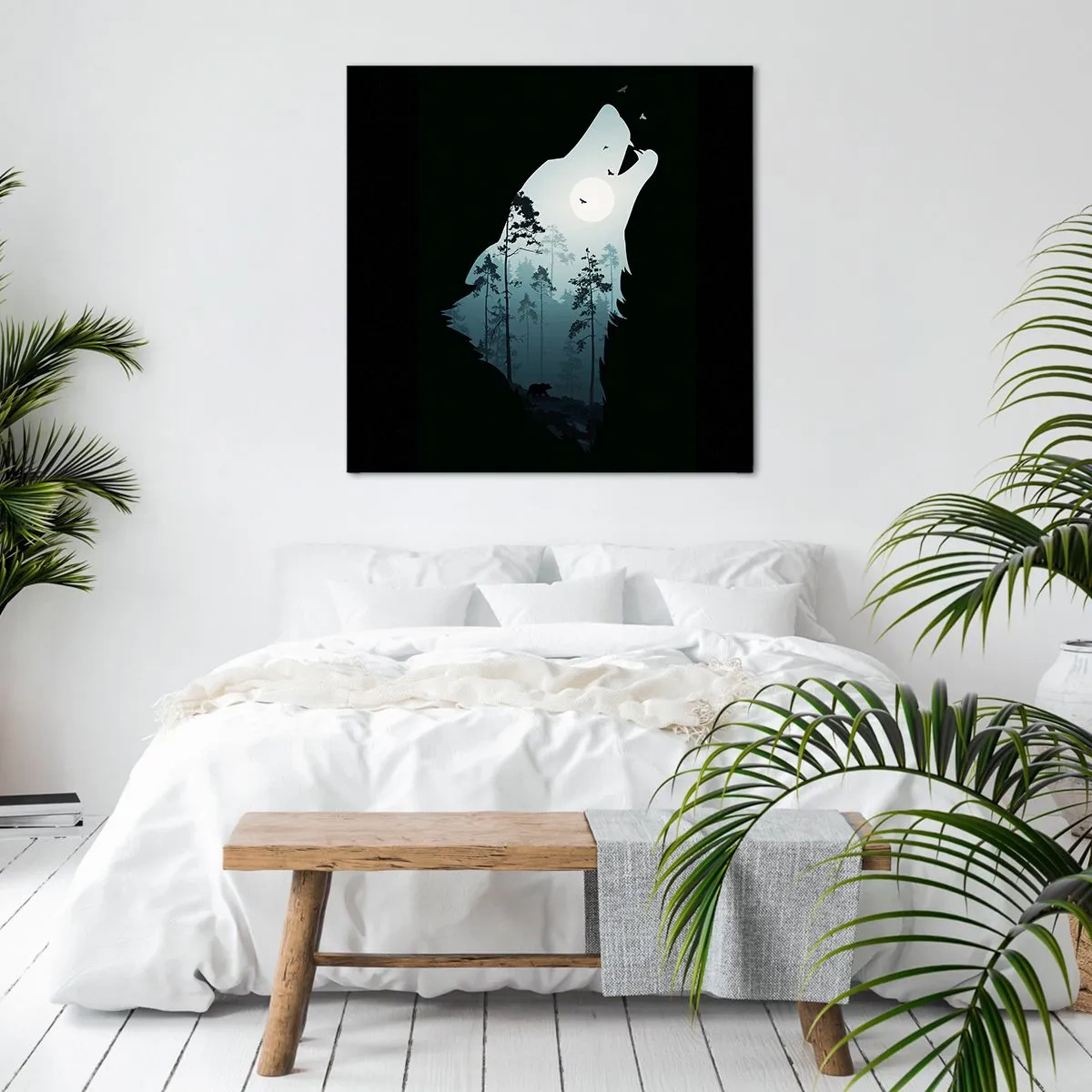 Bild auf Leinwand - Leinwandbild - Die Stimme der Waldnacht - 50x50 cm