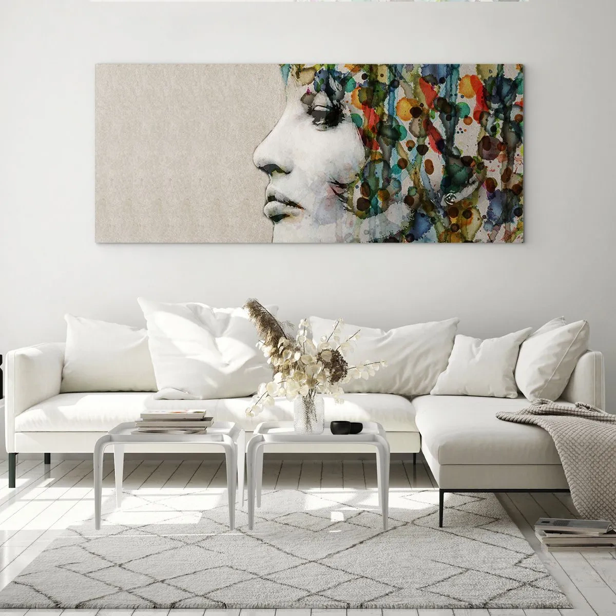 Glasbild - Bild auf glas - Sie tauchte aus dem Grau auf - 100x40 cm