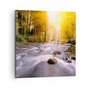 Bild auf Leinwand - Leinwandbild - Malachit im Silber- und Goldrahmen - 60x60 cm