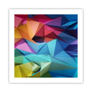 Poster - Regenbogen-Origami - 50x50 cm