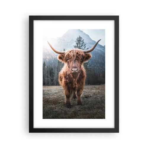 Poster in einem schwarzem Rahmen - Grüße von der Bergwiese - 30x40 cm