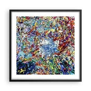 Poster in einem schwarzem Rahmen - Glasmalerei Wassertropfen - 50x50 cm