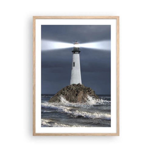 Poster in einem Rahmen aus heller Eiche - Hier... hier... hier! - 50x70 cm