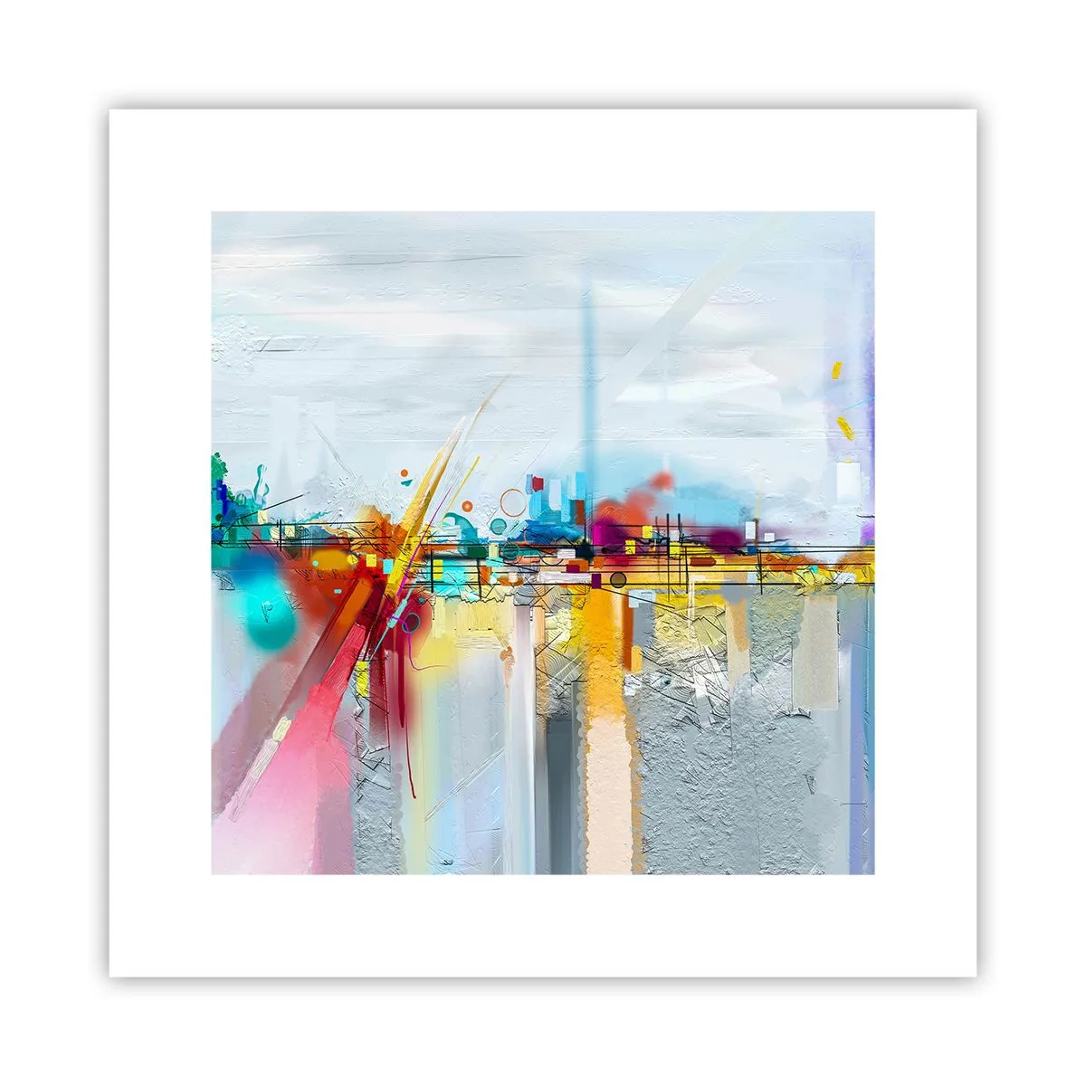 Poster - Freudenbrücke über den Fluss des Lebens - 30x30 cm