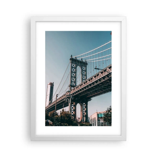 Poster in einem weißen Rahmen - Über den Wellen der Stadt - 30x40 cm