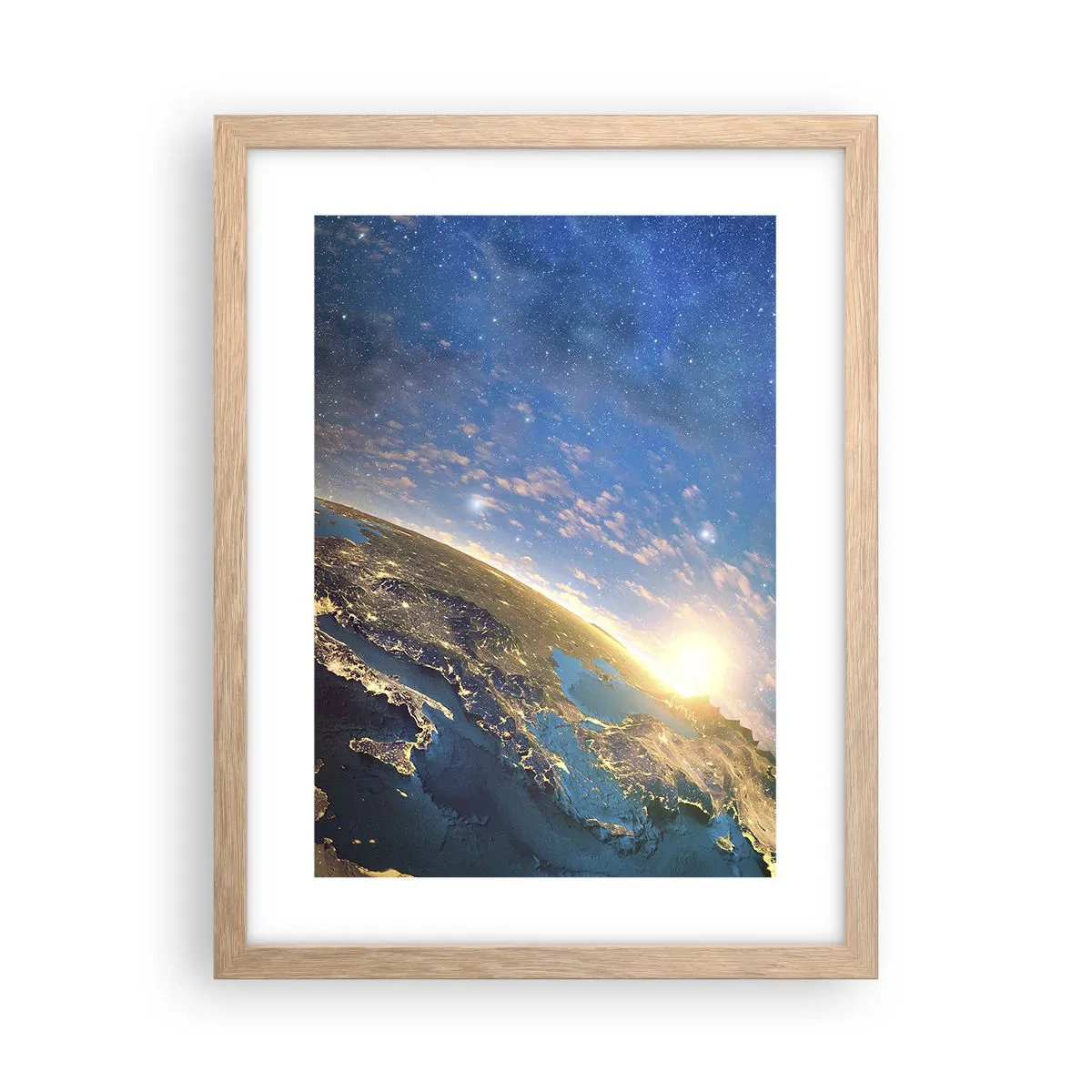 Poster in einem Rahmen aus heller Eiche - Schauen wir uns aus der Ferne an - 30x40 cm