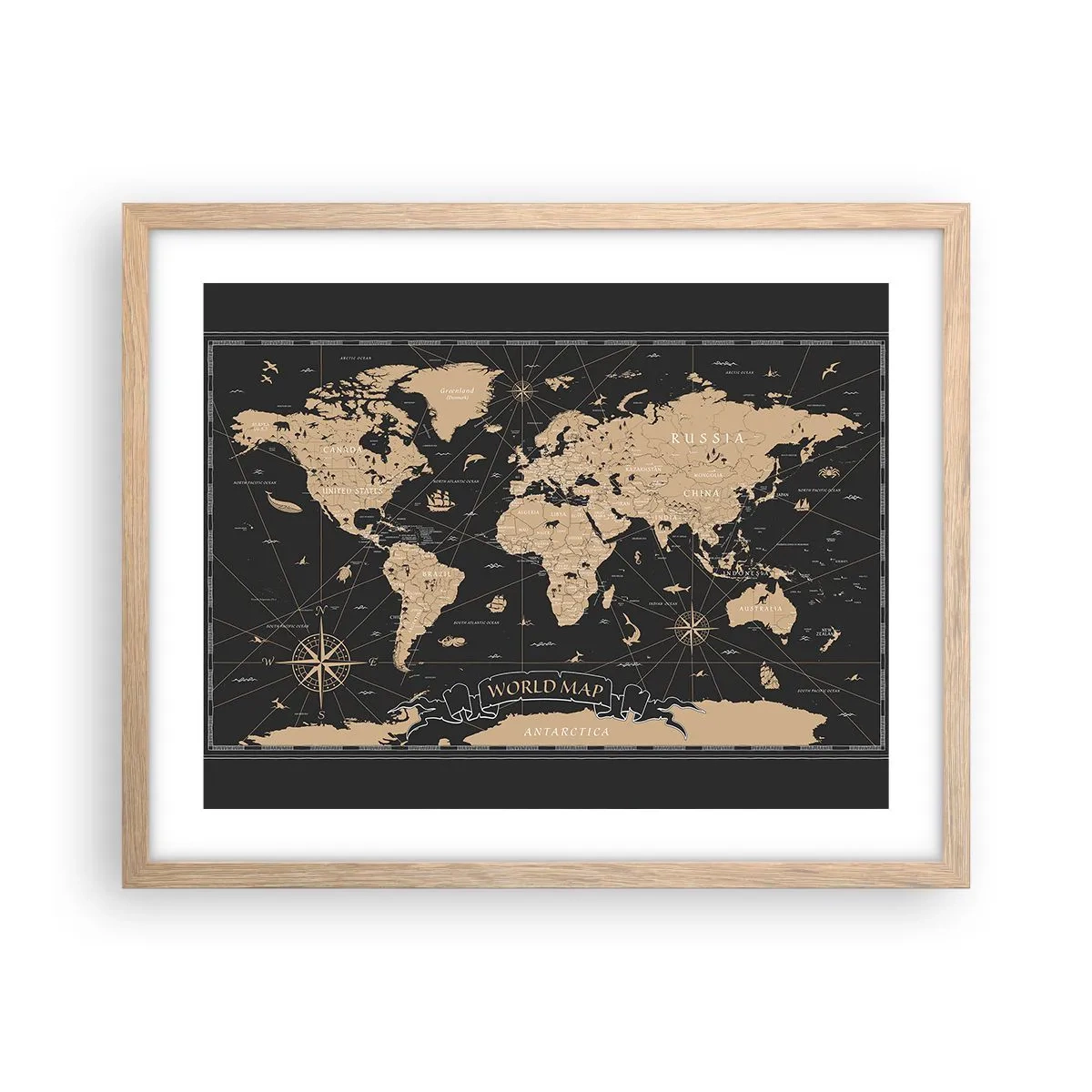 Poster in einem Rahmen aus heller Eiche - Die Grenzen meiner Welt - 50x40 cm