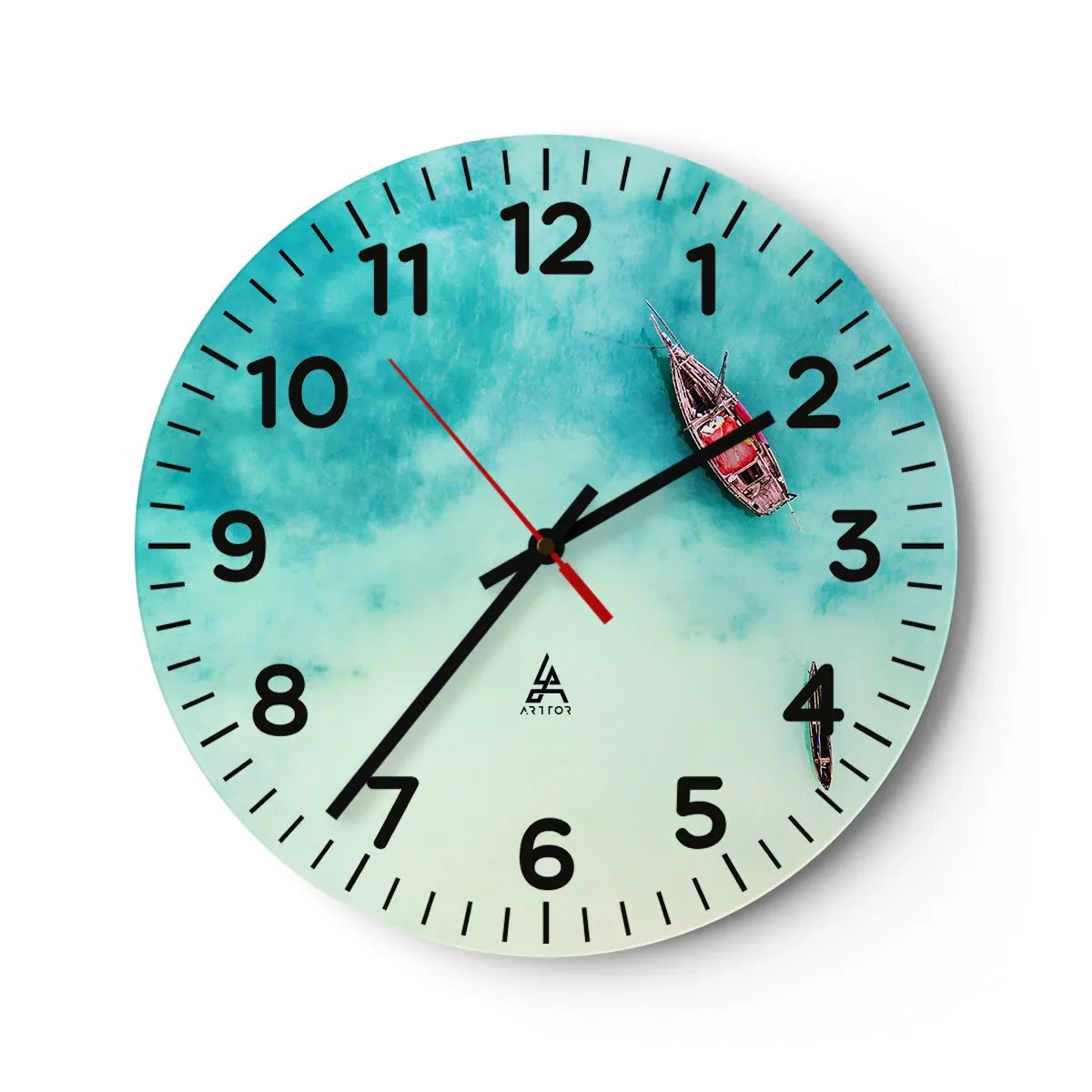 Wanduhr - Glasuhr - Denn an den Stränden von Sansibar, wenn der Wasserüberschuss ... - 30x30 cm