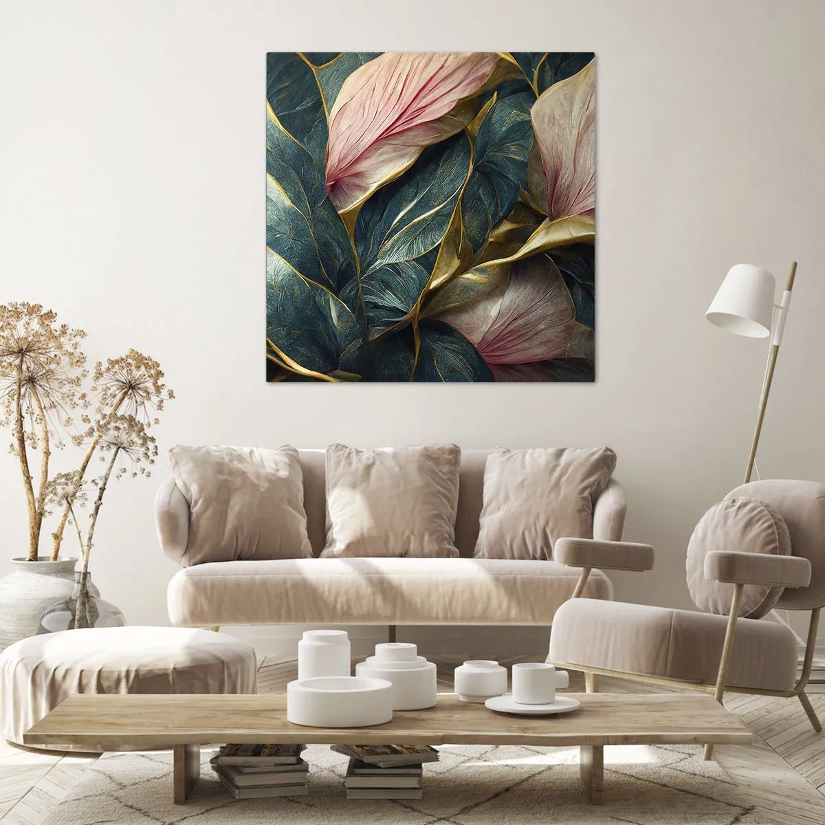 Bild auf Leinwand - Leinwandbild - Natürliche Eleganz und Stil - 60x60 cm