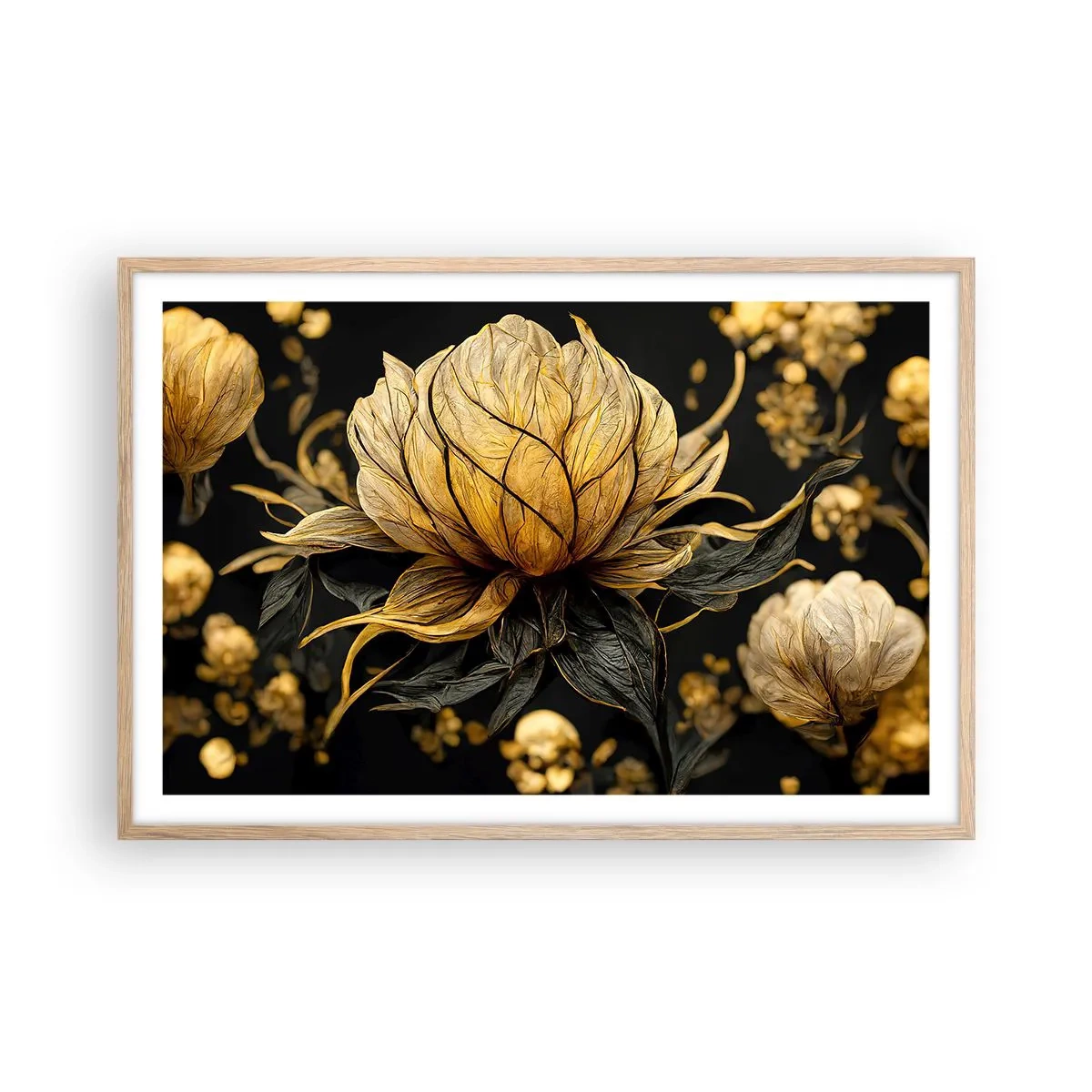 Poster in einem Rahmen aus heller Eiche - Subtile Zerbrechlichkeit - 91x61 cm