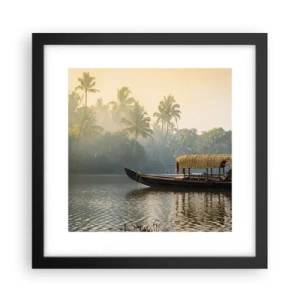 Poster in einem schwarzem Rahmen - Haus am Fluss - 30x30 cm