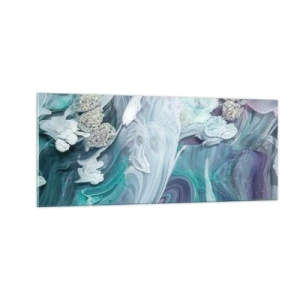 Glasbild - Bild auf glas - Strömungen von Himmelblau - 100x40 cm