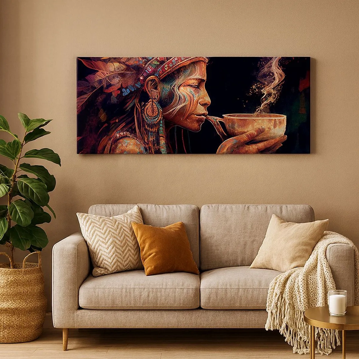 Bild auf Leinwand - Leinwandbild - Magisches Ritual - 100x40 cm