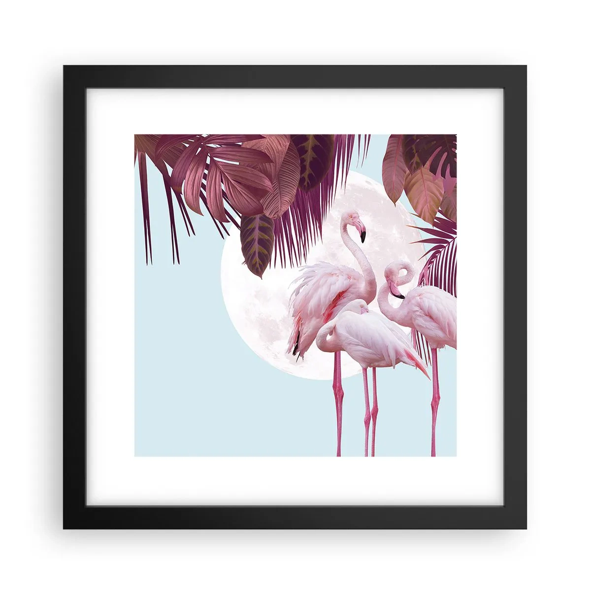 Poster in einem schwarzem Rahmen - Drei Vogelgnaden - 30x30 cm