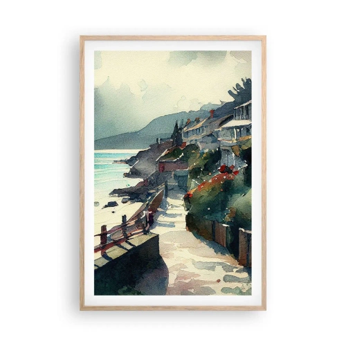 Poster in einem Rahmen aus heller Eiche - Mittelmeerstadt - 61x91 cm