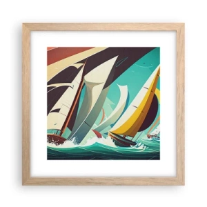 Poster in einem Rahmen aus heller Eiche - Viel Glück mit den Elementen - 30x30 cm