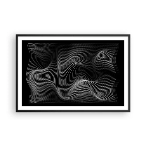 Poster in einem schwarzem Rahmen - Lichttanz im Raum - 91x61 cm