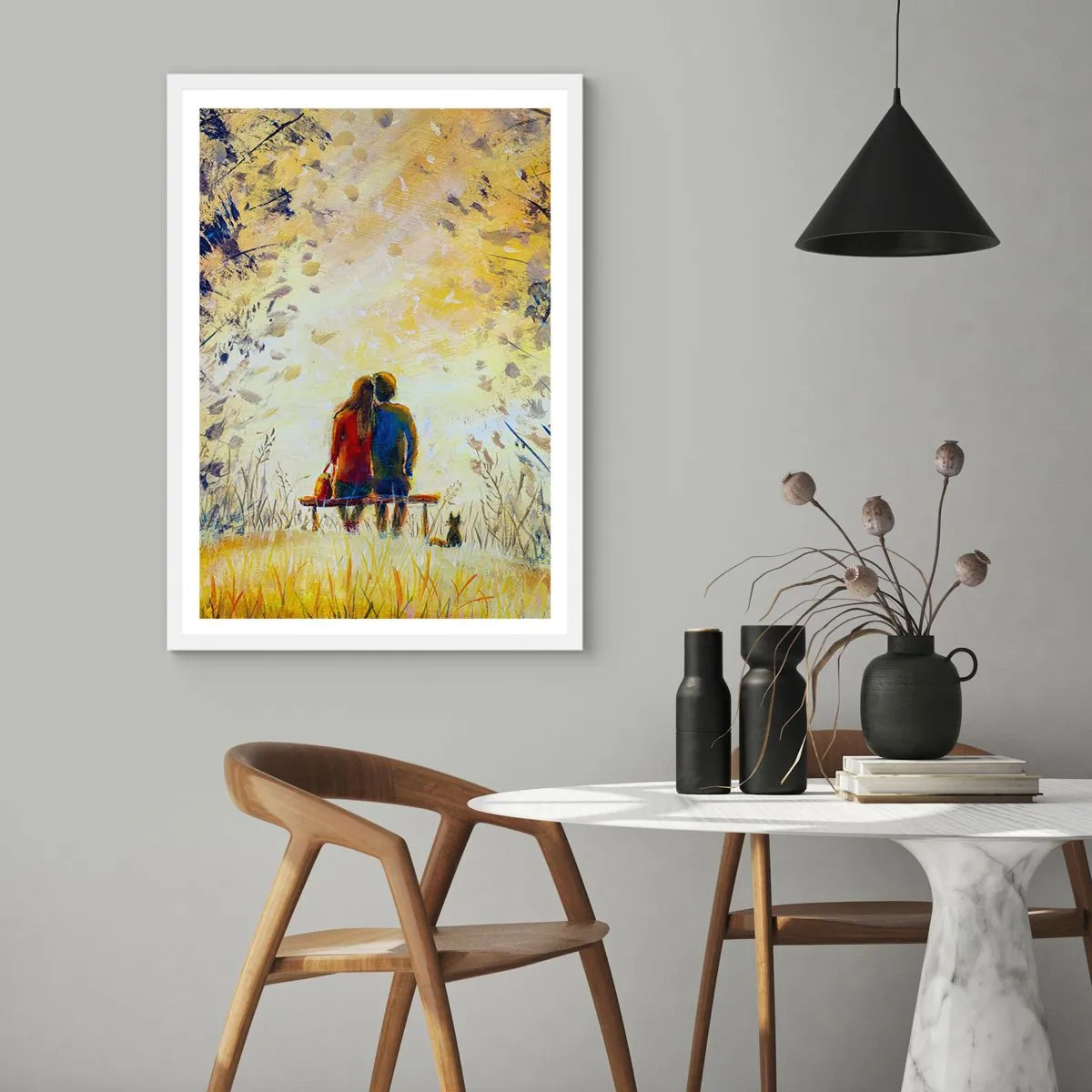Poster in einem weißen Rahmen - Magischer Augenblick - 70x100 cm