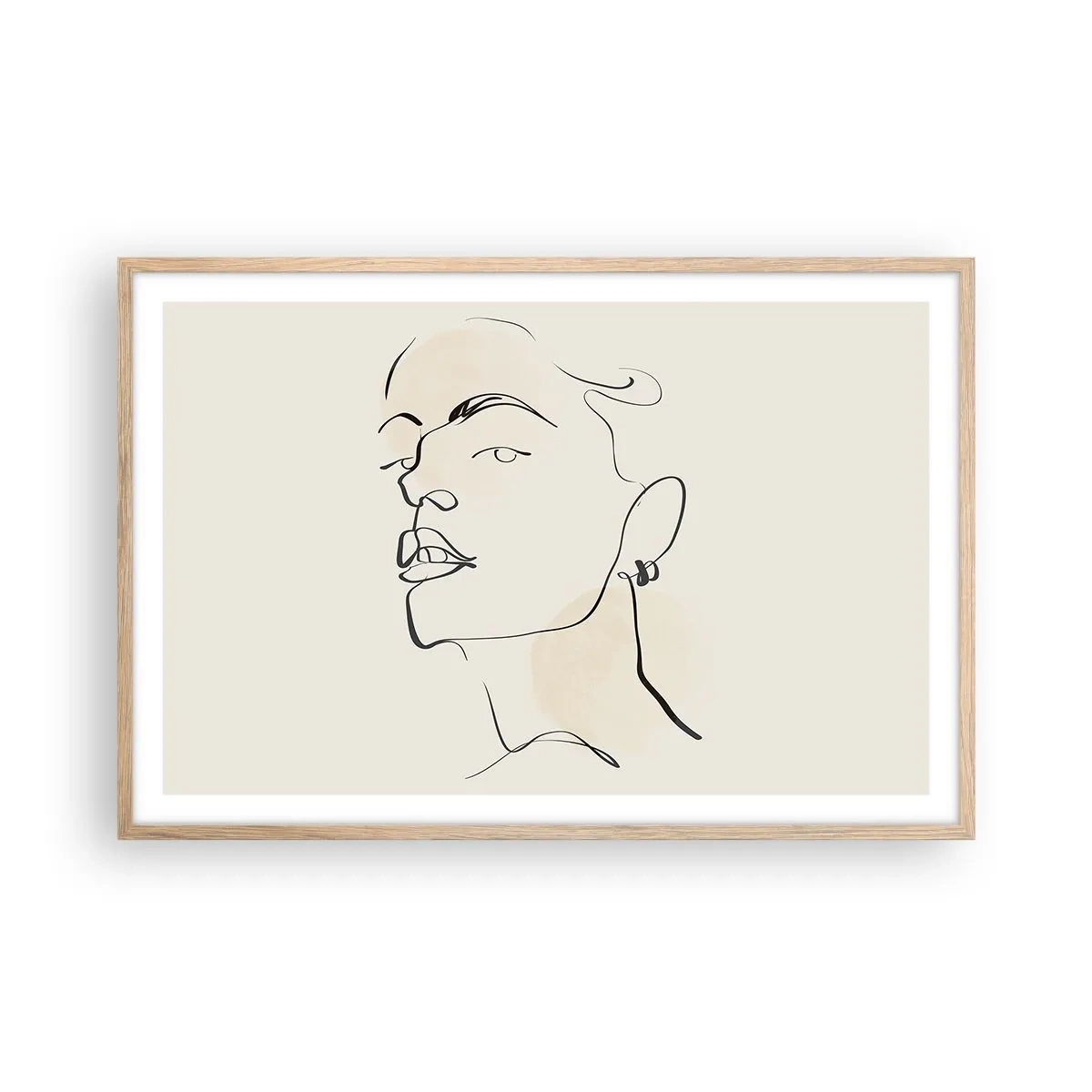 Poster in einem Rahmen aus heller Eiche - Ein stolzer Blick - 91x61 cm