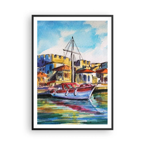 Poster in einem schwarzem Rahmen - Regenbogennachmittag - 70x100 cm