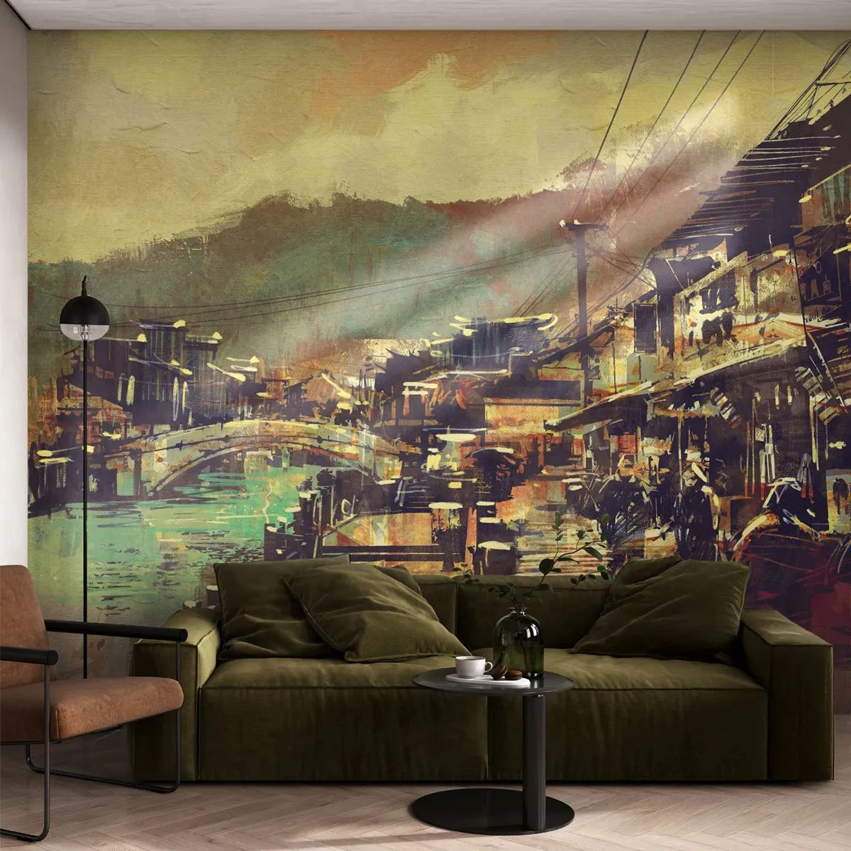 Selbstklebende Fototapete Deluxe Sticker - Das Leben als Reichtum an Grau - Landschaft, China, Die Architektur - 200x140 cm