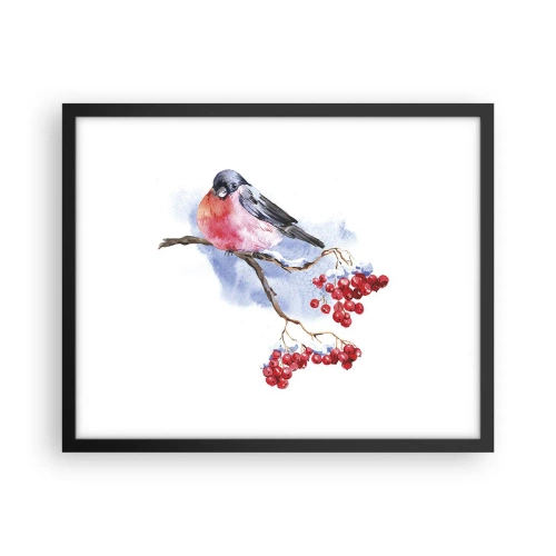 Poster in einem schwarzem Rahmen - Winter in Farbe - 50x40 cm