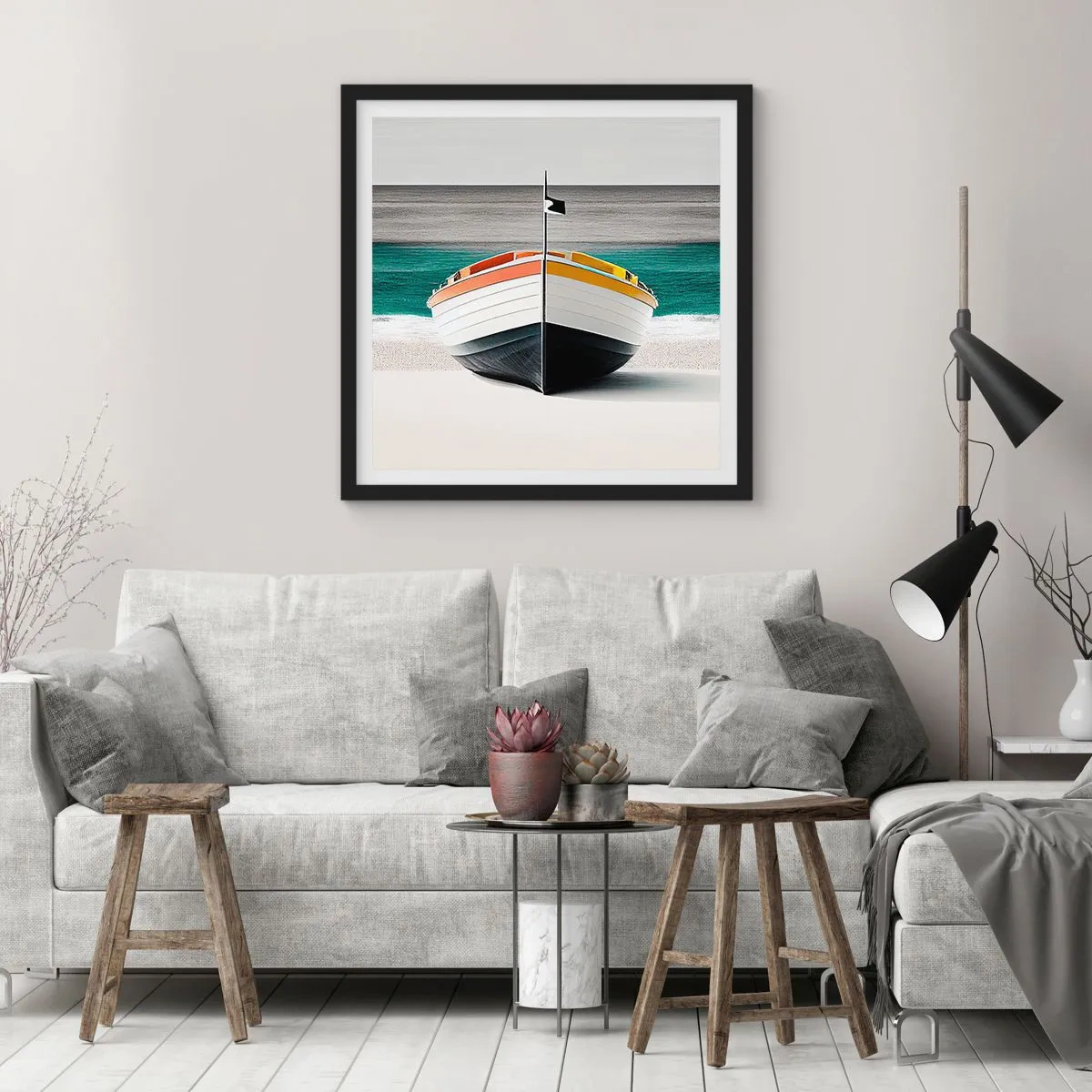 Poster in einem schwarzem Rahmen - An seinem Platz - 40x40 cm