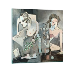 Glasbild - Bild auf glas - Mosaik aus Geist und Materie - 70x70 cm