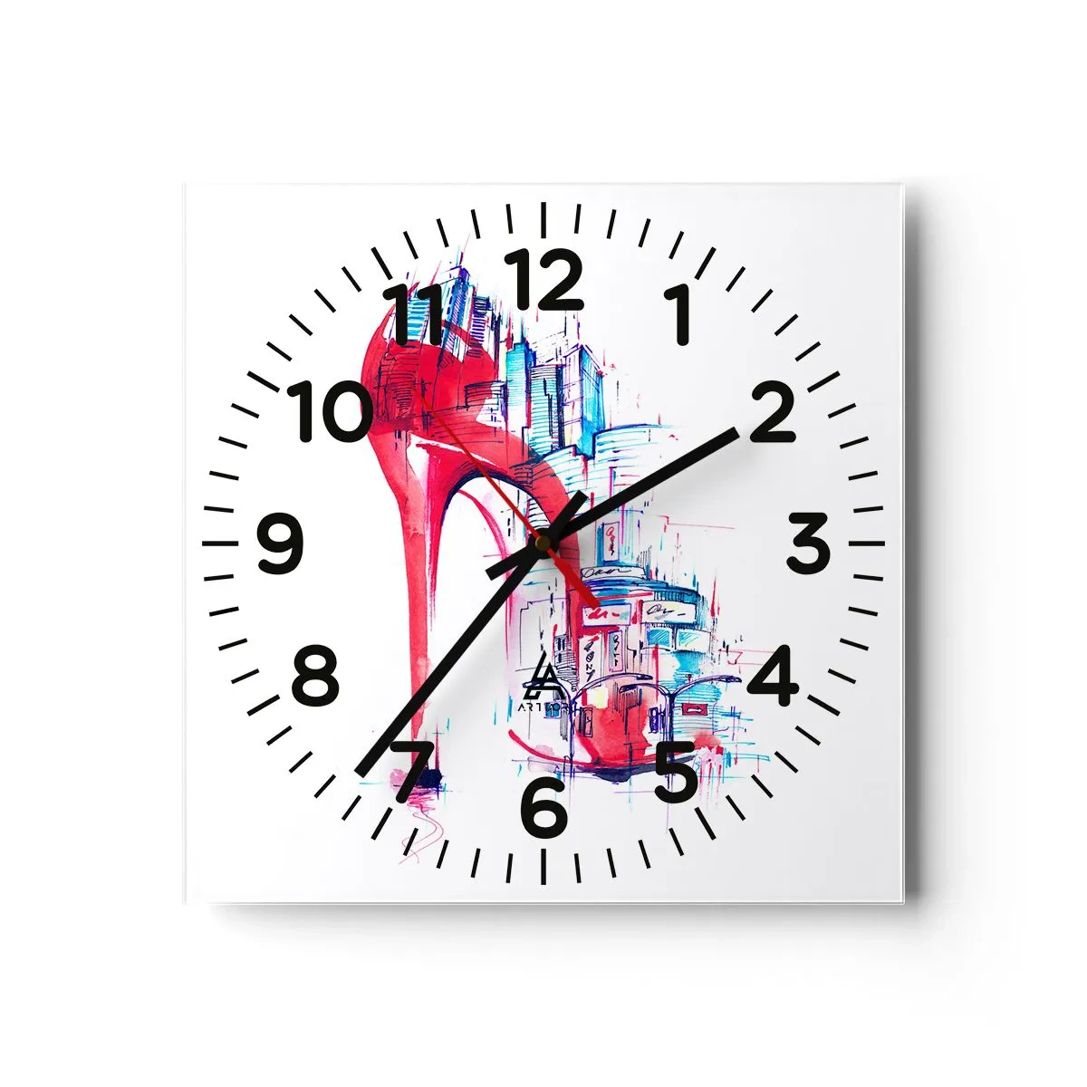 Wanduhr - Glasuhr - Ein Großstadt-Dandy - 40x40 cm