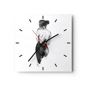 Wanduhr - Glasuhr - Bei ihr verschwindet die Welt - 40x40 cm