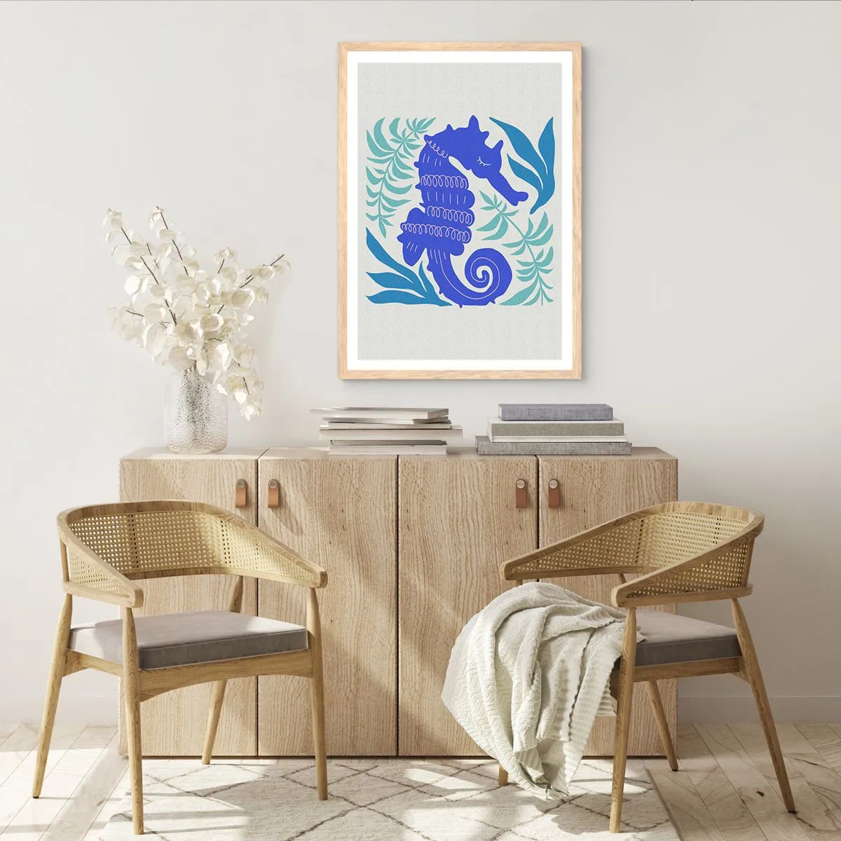 Poster in einem Rahmen aus heller Eiche - Auf einer Unterwasserwiese - 70x100 cm