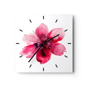 Wanduhr - Glasuhr - Ein nach Karmin duftender Kuss - 40x40 cm