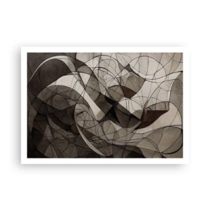 Poster - Abstraktes Muster in Braun- und Erdtönen - 100x70cm - Zirkulation von Erdfarben - Moderne Wanddekoration für Wohnzimmer und Schlafzimmer ARTTOR