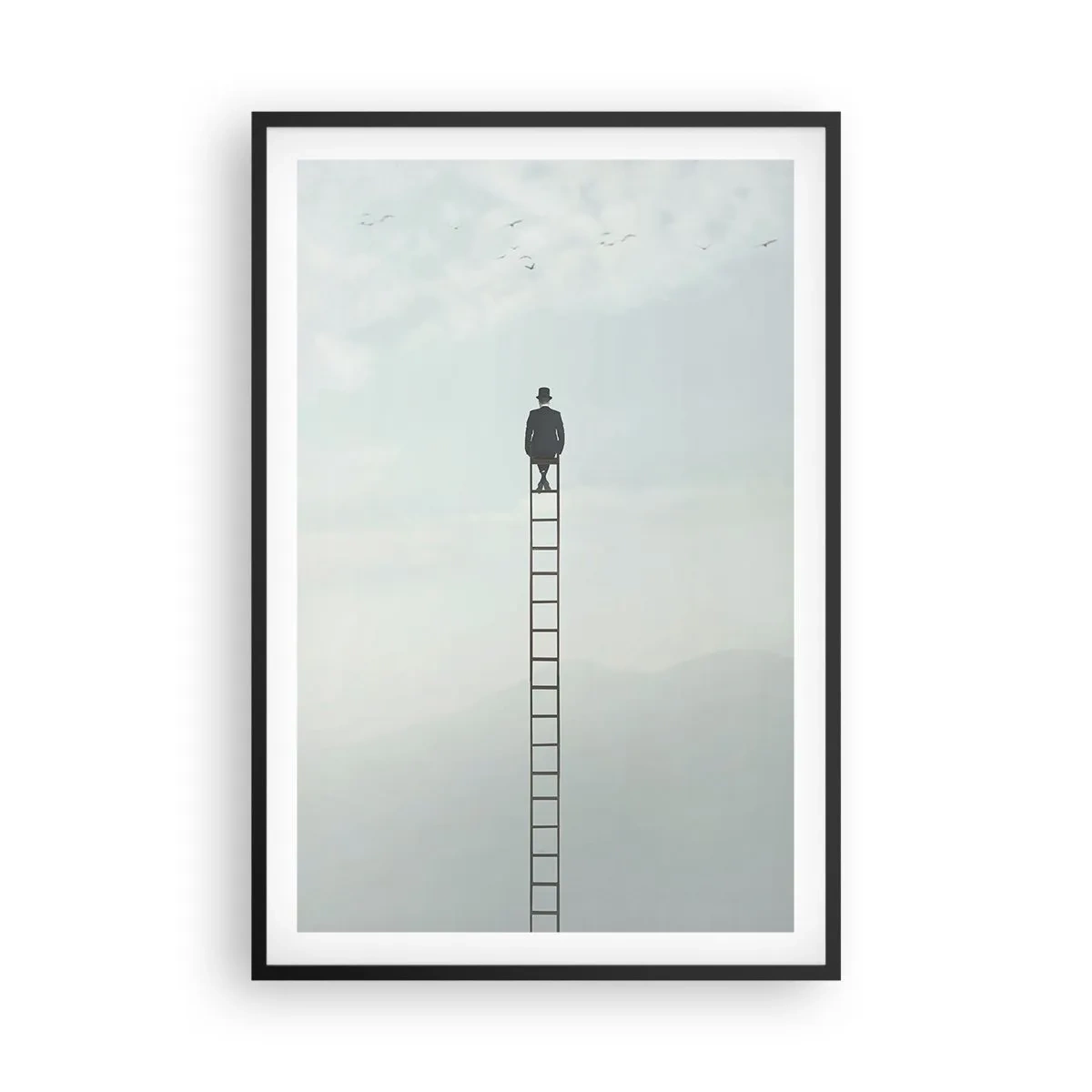 Poster in einem schwarzem Rahmen - Erhebe dich darüber! - 61x91 cm