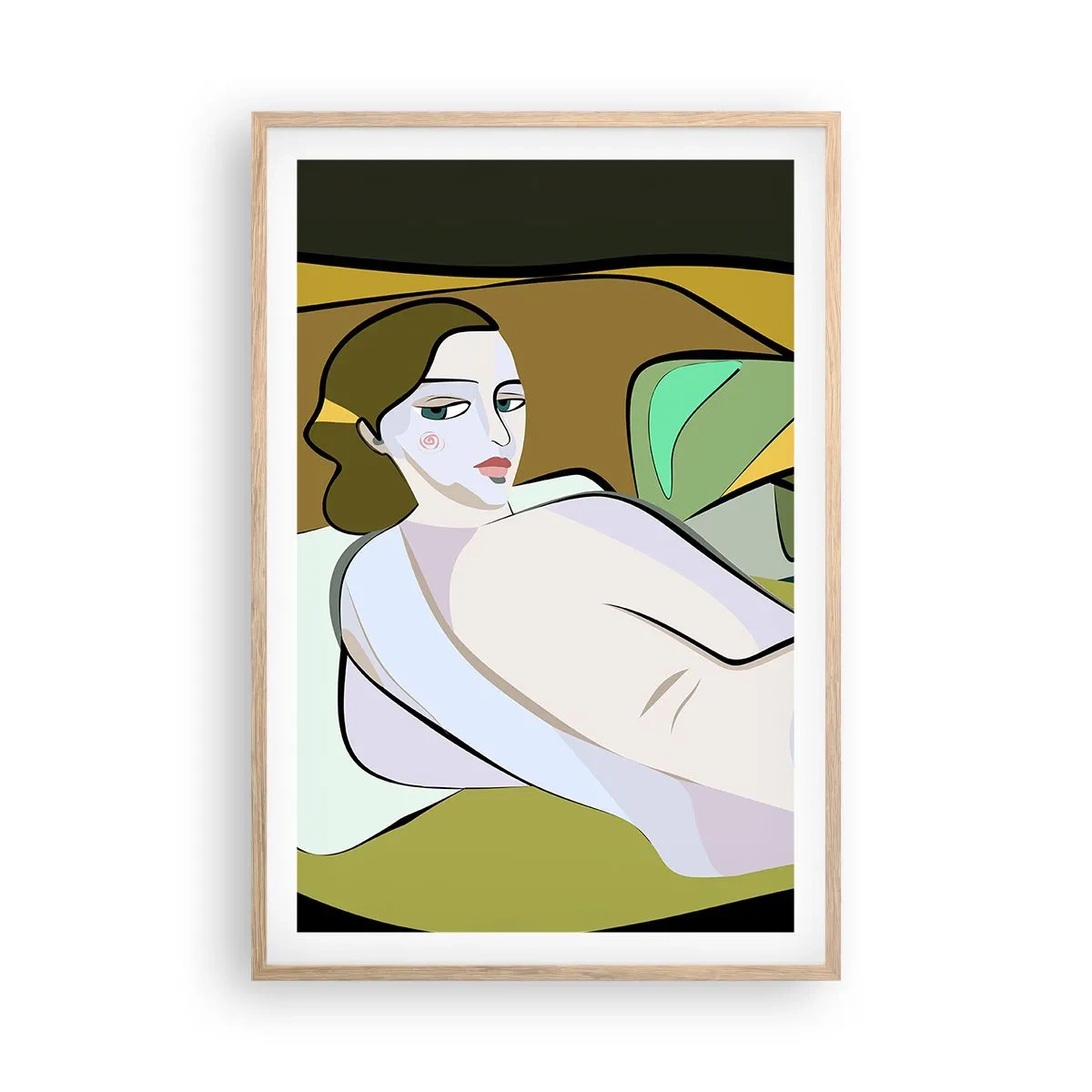 Poster in einem Rahmen aus heller Eiche - Intimes Porträt - 61x91 cm