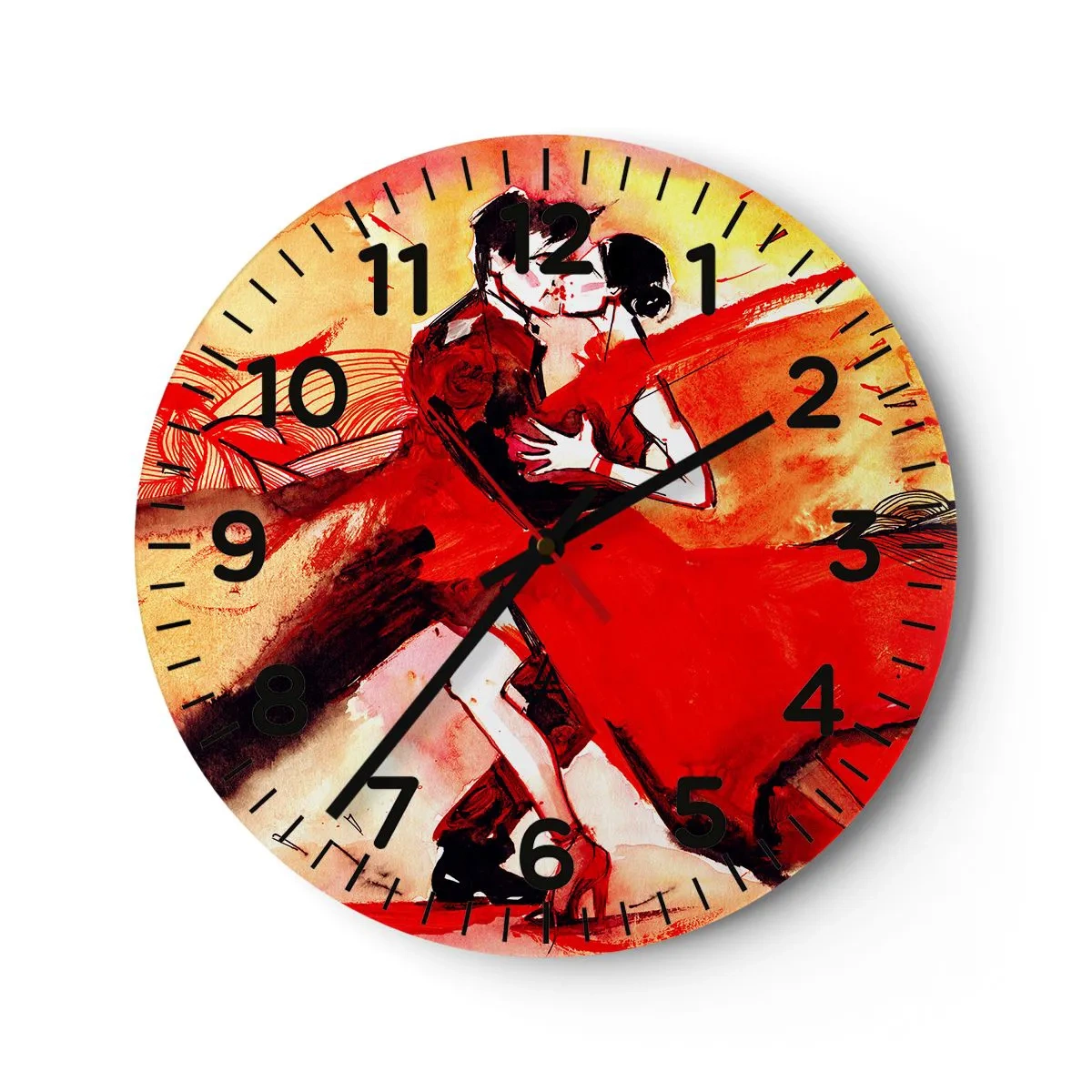 Wanduhr - Glasuhr - Der violette Rhythmus der Leidenschaft - 30x30 cm