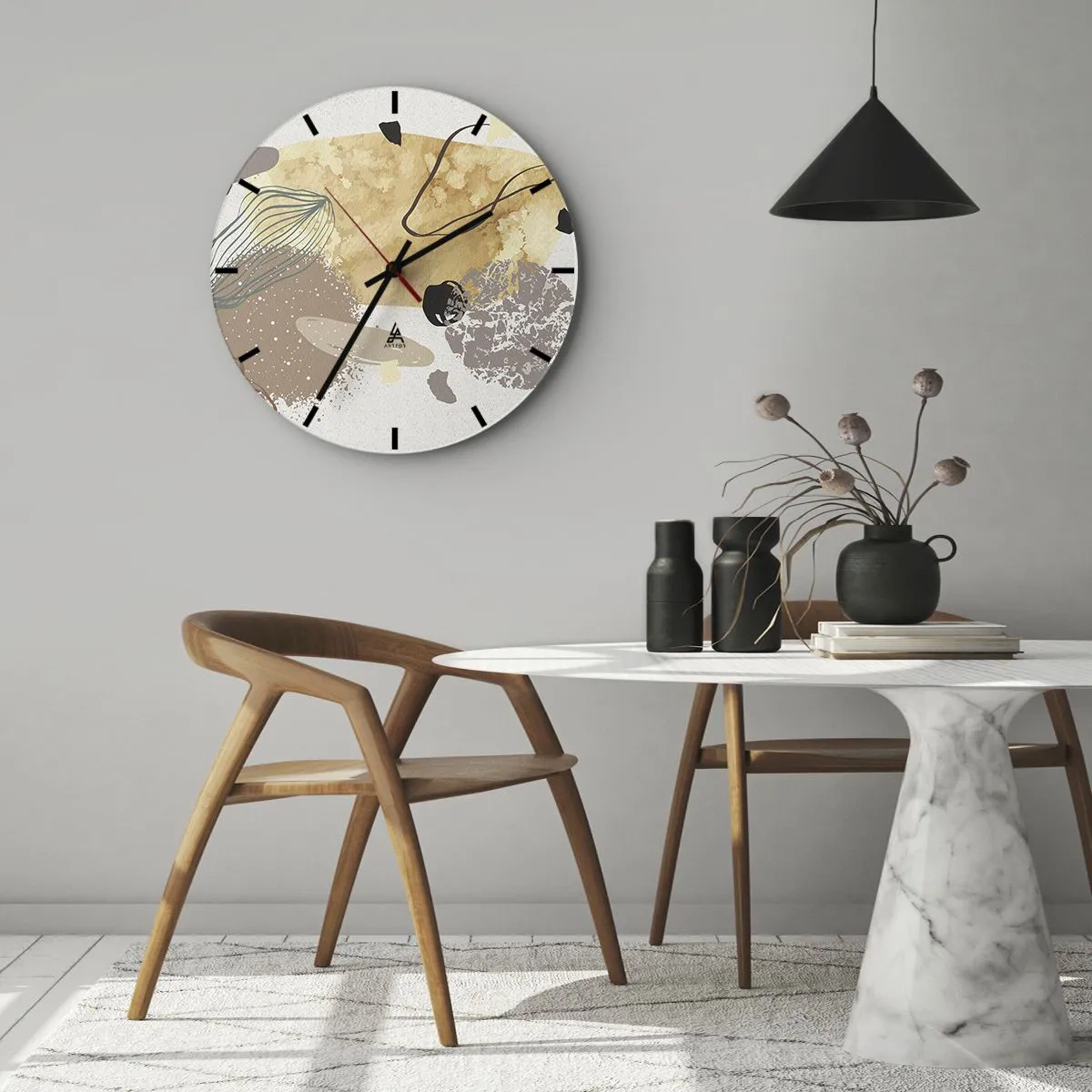 Wanduhr - Glasuhr - Angewandte Plumkologie - 40x40 cm