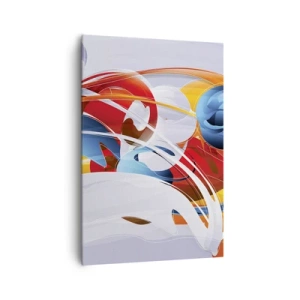 Bild auf Leinwand - Leinwandbild - Bunte Abstraktion mit dynamischen Linien und lebendigen Farben - 70x100cm - Der Tanz der Elemente - Moderne Wanddekoration für Wohnzimmer und Schlafzimmer ARTTOR