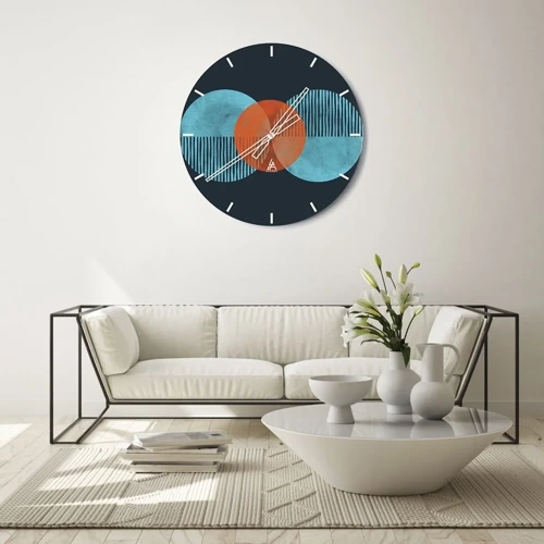 Wanduhr - Glasuhr - Symmetrische Komposition - 40x40 cm