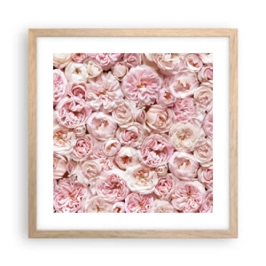 Poster in einem Rahmen aus heller Eiche - Auf Rosen gebettet - 40x40 cm