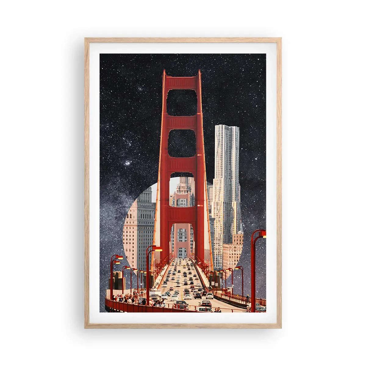 Poster in einem Rahmen aus heller Eiche - Immer im Mittelpunkt - 61x91 cm