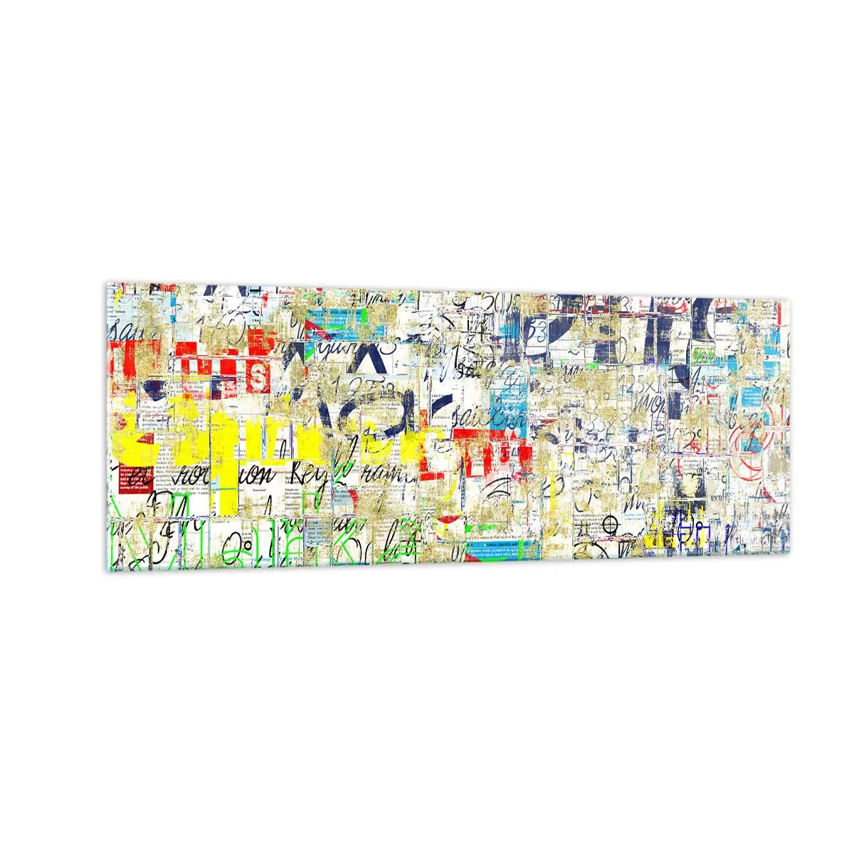 Glasbild - Bild auf glas - Abstrakte Graffiti mit bunten Inschriften und Mustern - 140x50cm - Es freut einfach die Augen - Moderne Wanddekoration für Wohnzimmer und Schlafzimmer ARTTOR