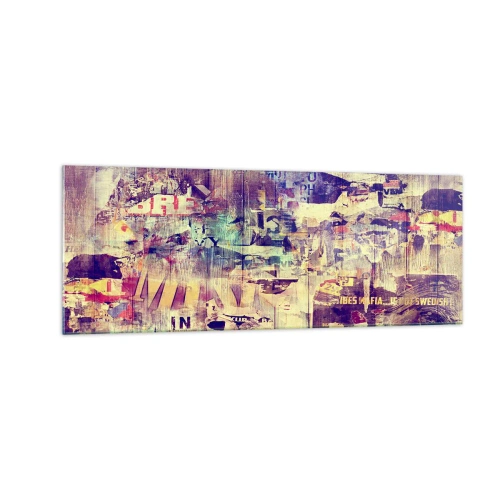 Glasbild - Bild auf glas - Bunte abstrakte Collage mit Text und Grafiken - 140x50cm - Und das ist alles, was es geben wird - Moderne Wanddekoration für Wohnzimmer und Schlafzimmer ARTTOR