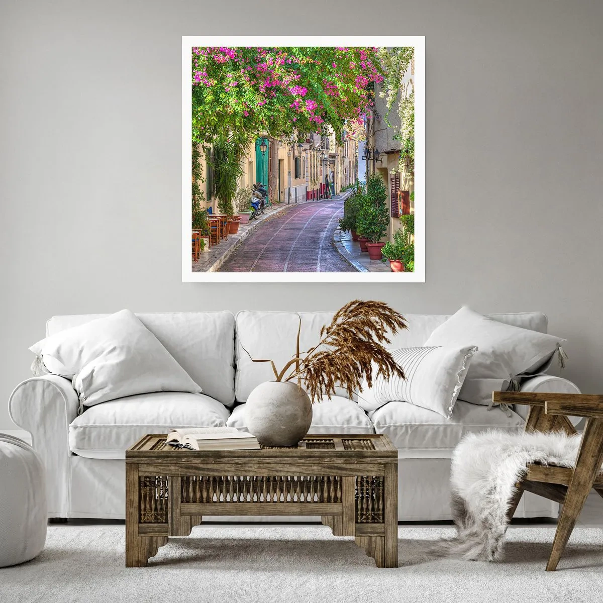 Poster - Blühende Gasse - 30x30 cm