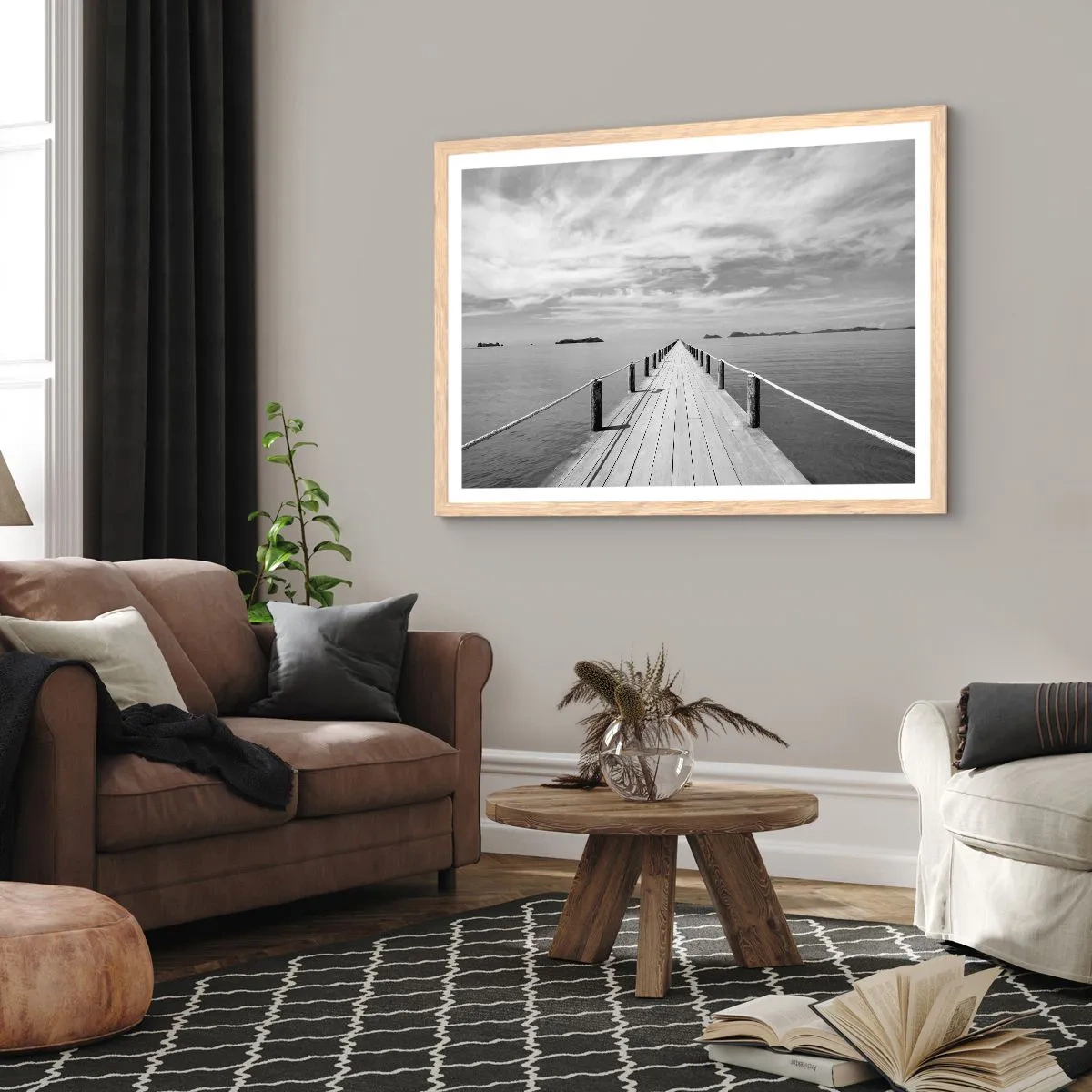 Poster in einem Rahmen aus heller Eiche - Oder vielleicht eine Reise ... - 40x30 cm