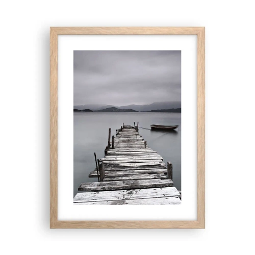 Poster in einem Rahmen aus heller Eiche - Du kannst morgen gehen - 30x40 cm